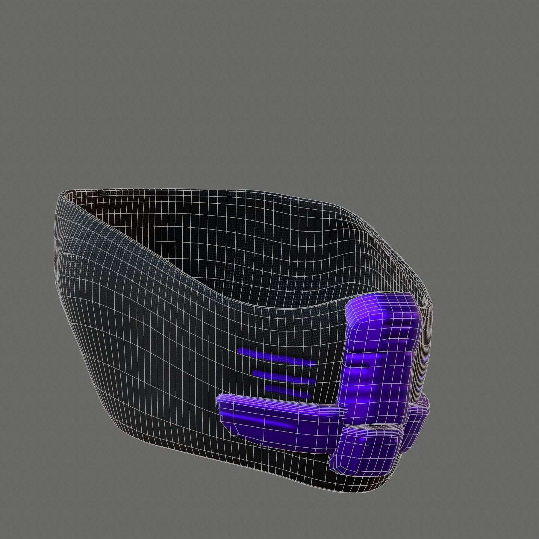 Gas mask helmet 3d model scifi Low-poly  Low-poly 3D model_4