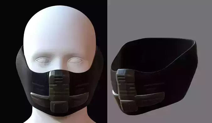 Gas mask helmet 3d model scifi Low-poly 