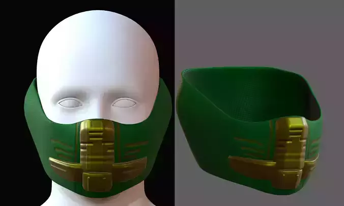 Gas mask helmet 3d model scifi Low-poly 