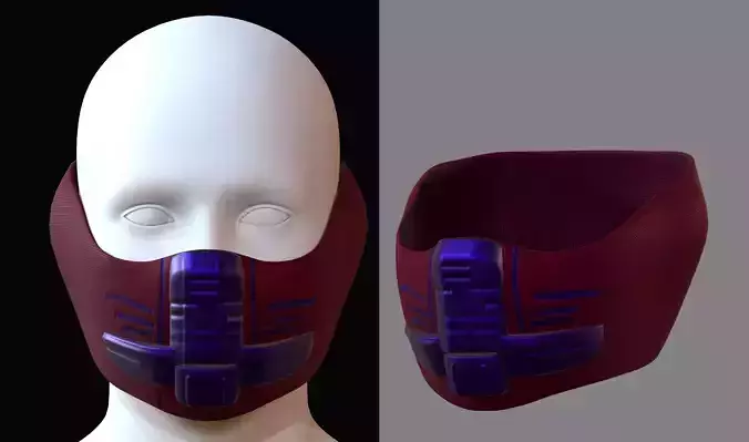 Gas mask helmet 3d model scifi Low-poly 