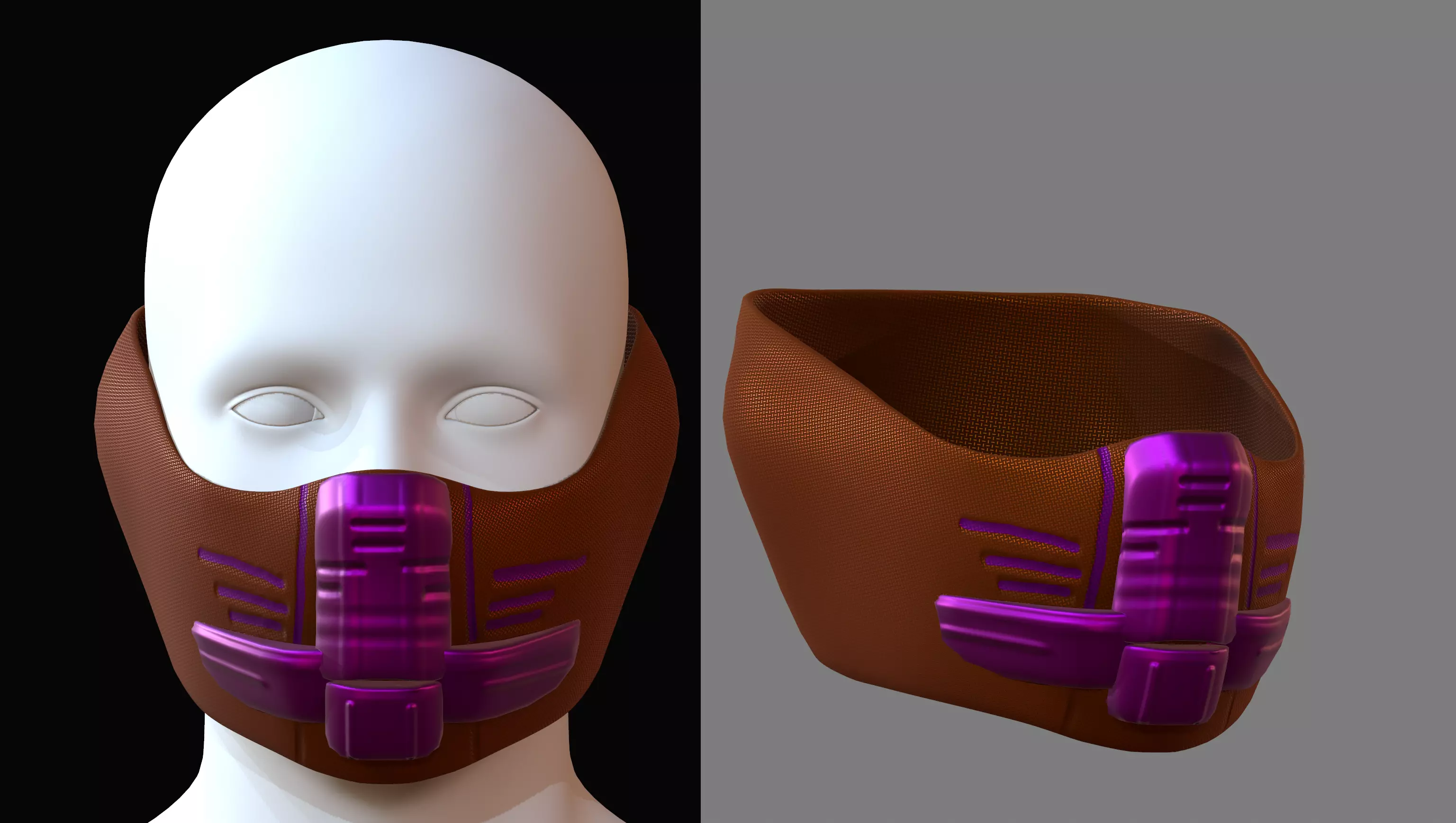 Gas mask helmet 3d model scifi Low-poly Low-poly 3D model_0