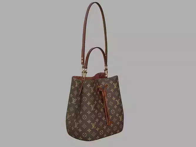 Louis Vuitton Neonoe MM Bag Monogram Caramel Brown Leather Low-poly 3D model