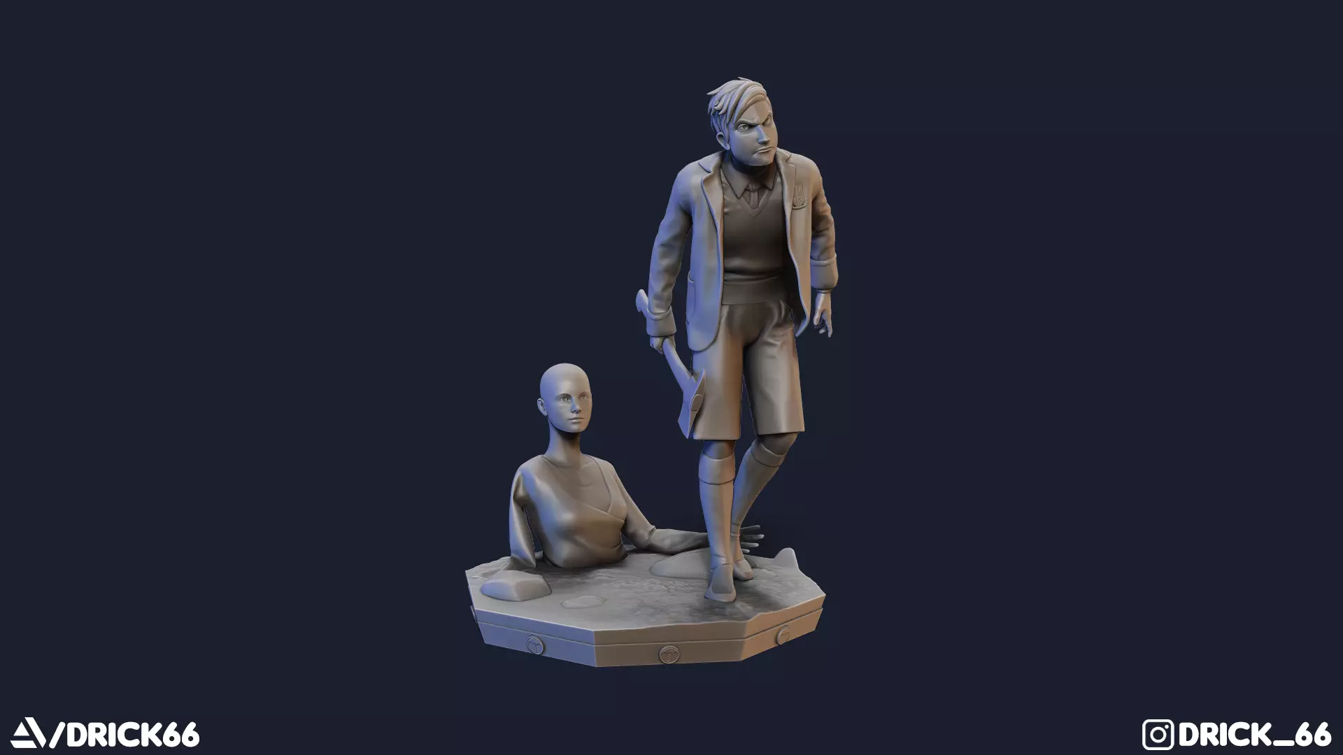 Five and Delores The Umbrella Academy 3D print model_0