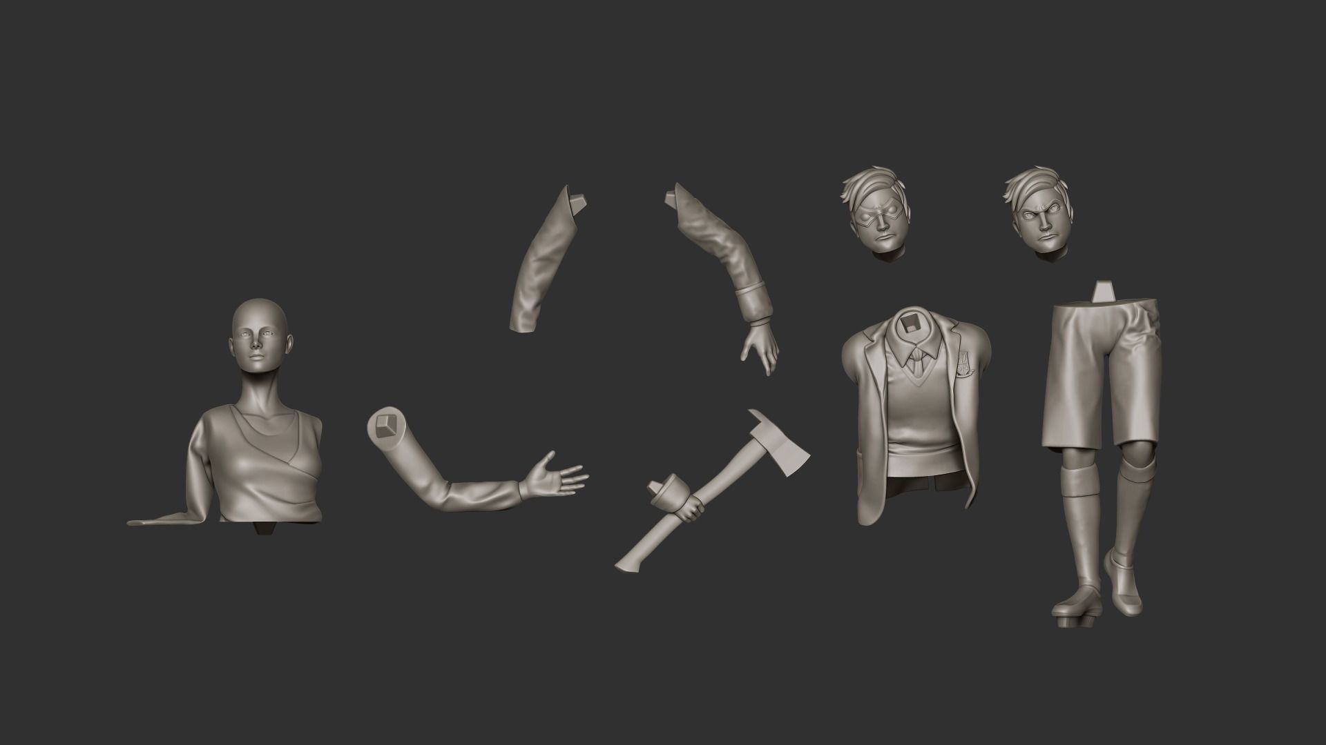 Five and Delores The Umbrella Academy 3D print model_1