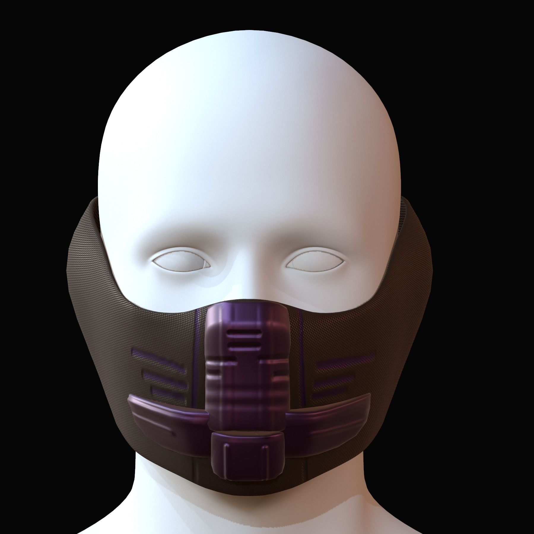 Gas mask helmet 3d model scifi Low-poly Low-poly 3D model_4