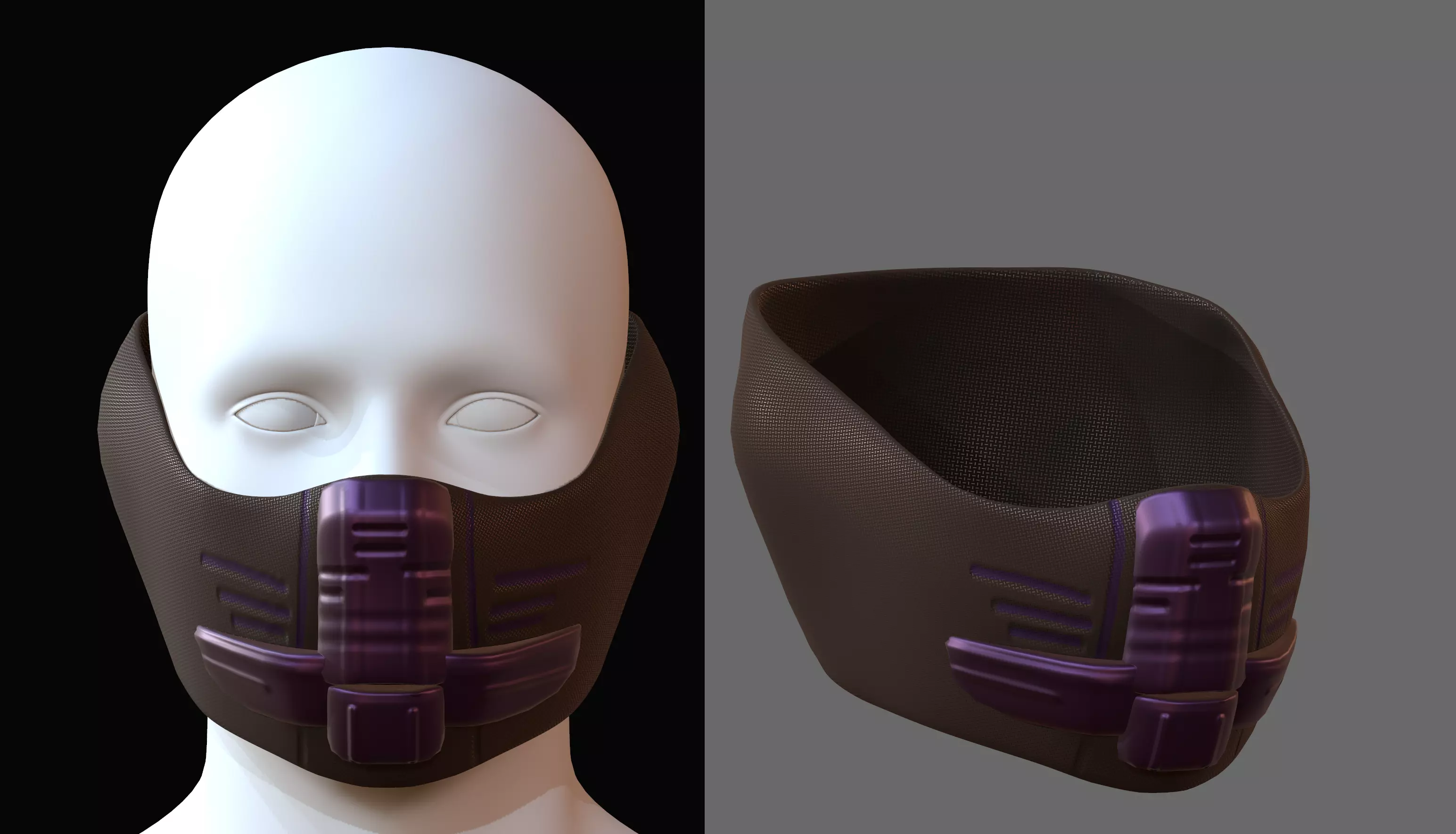 Gas mask helmet 3d model scifi Low-poly Low-poly 3D model_0