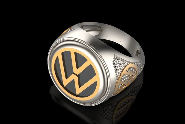 volkswaguan ring Silver Gold  Print Silver Gold  Print 3D print model_2