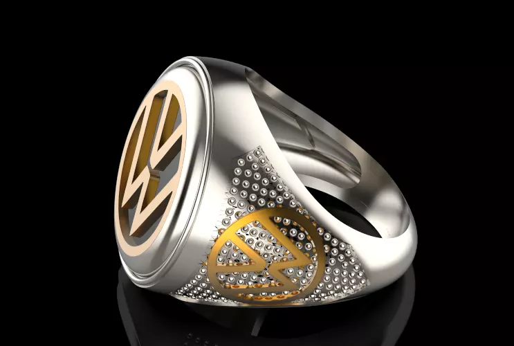 volkswaguan ring Silver Gold  Print Silver Gold  Print 3D print model_0