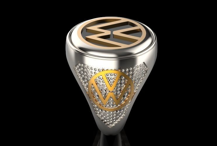 volkswaguan ring Silver Gold  Print Silver Gold  Print 3D print model_1