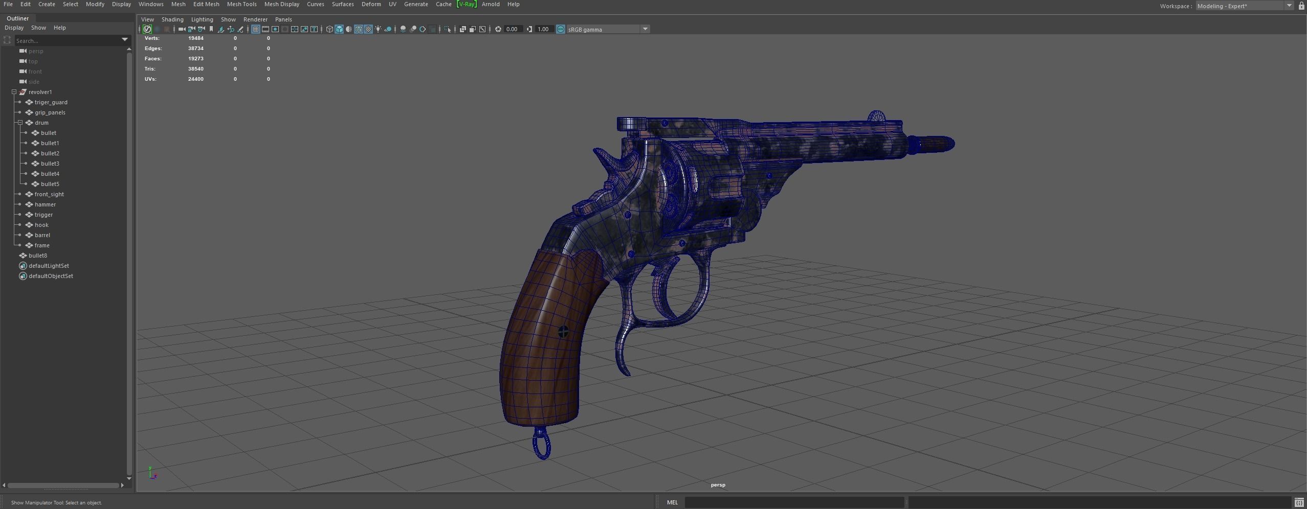 Revolver PBR tow texture set Low-poly 3D model_14