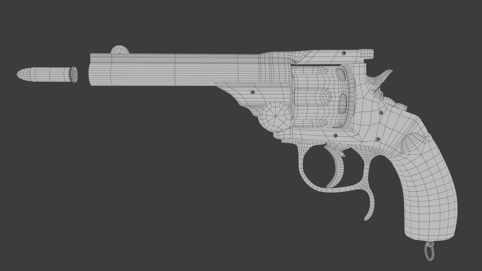 Revolver PBR tow texture set Low-poly 3D model_9