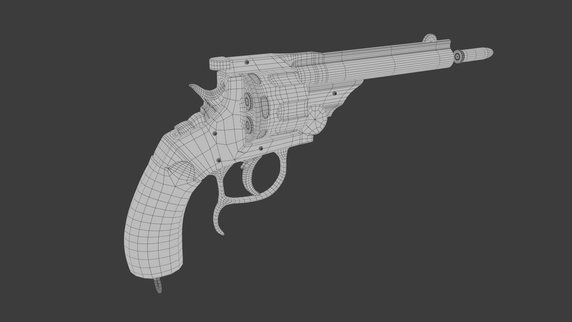 Revolver PBR tow texture set Low-poly 3D model_10
