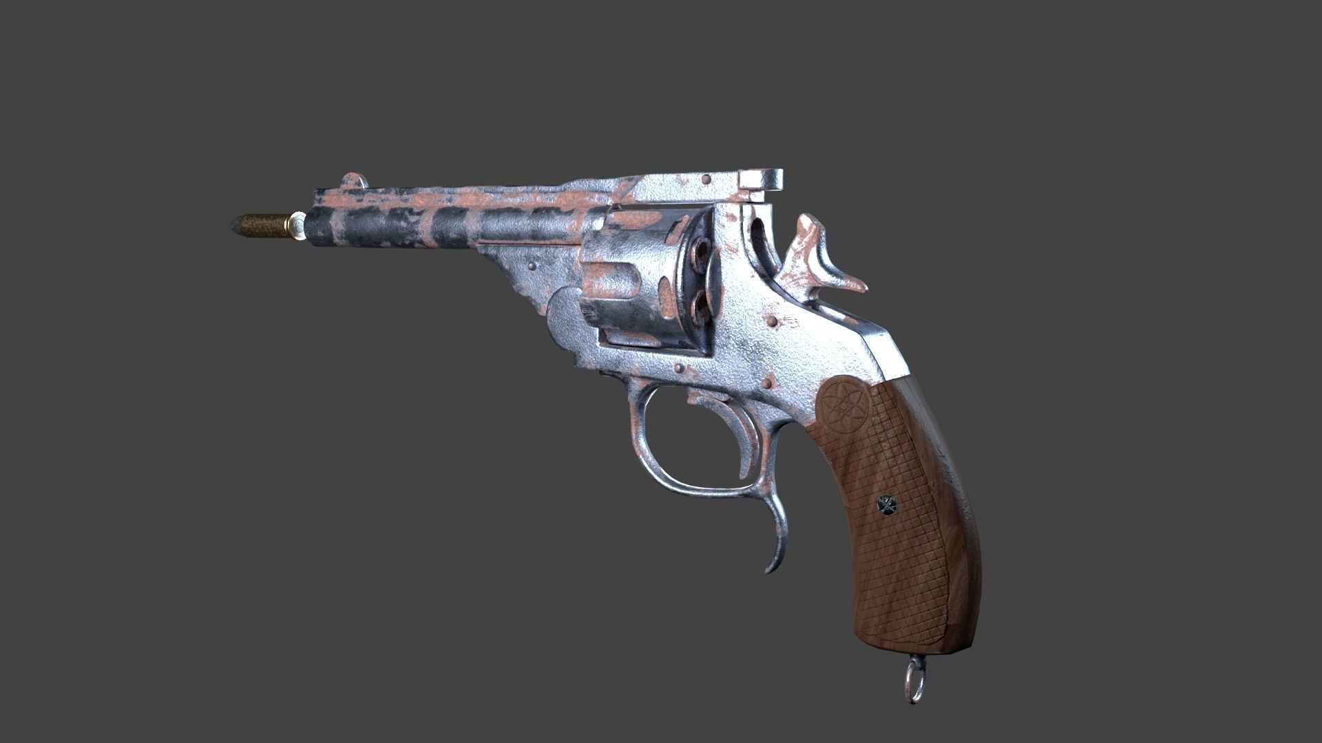Revolver PBR tow texture set Low-poly 3D model_8