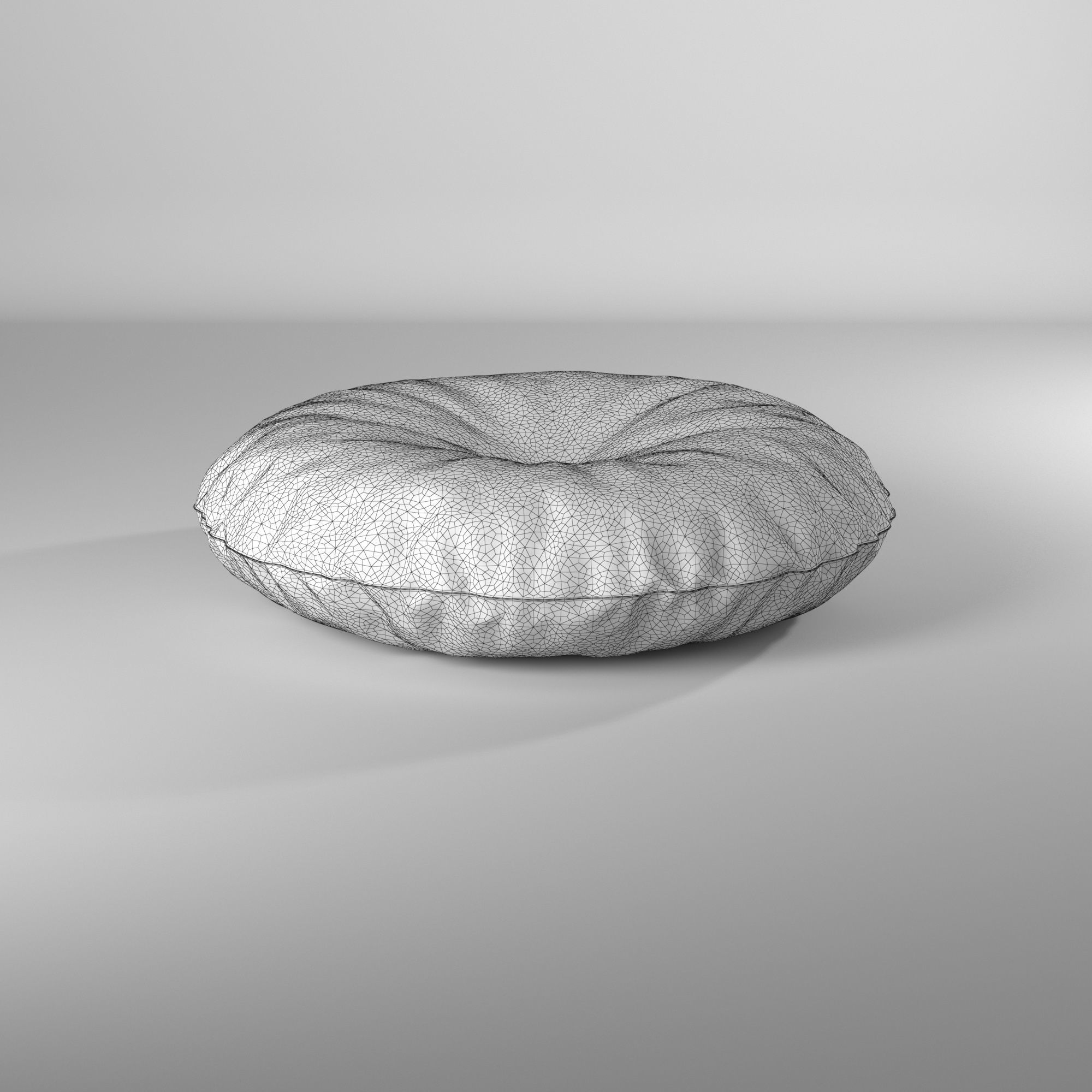 Puff almohadon redondo - Round pillow pouf 3D model_33