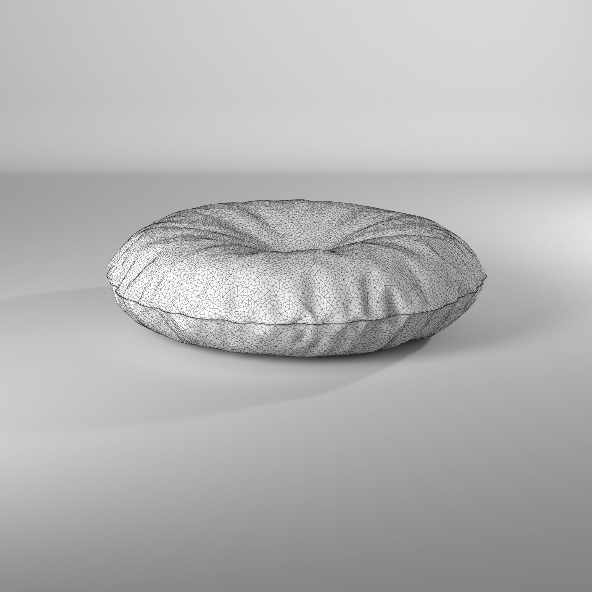Puff almohadon redondo - Round pillow pouf 3D model_34