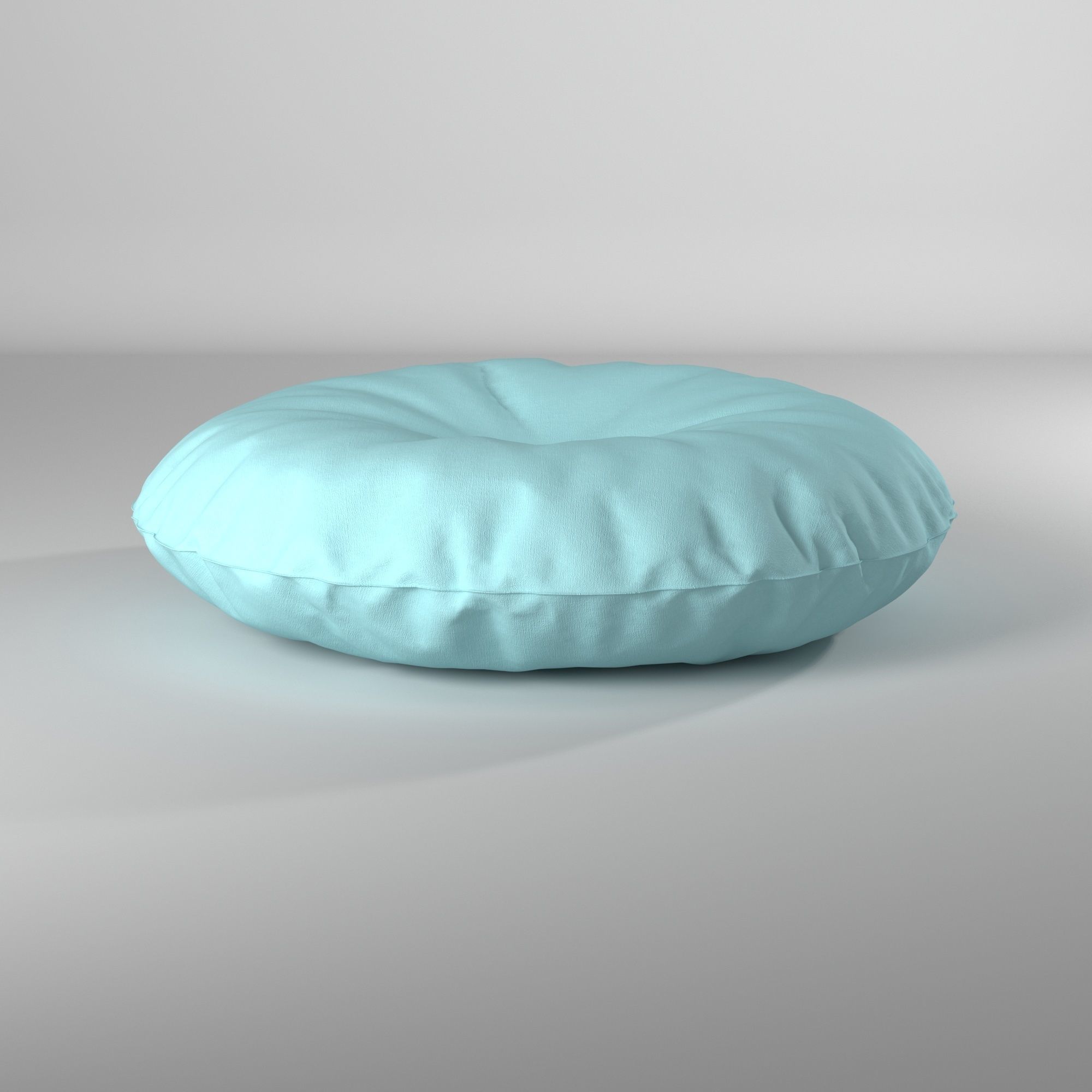 Puff almohadon redondo - Round pillow pouf 3D model_11