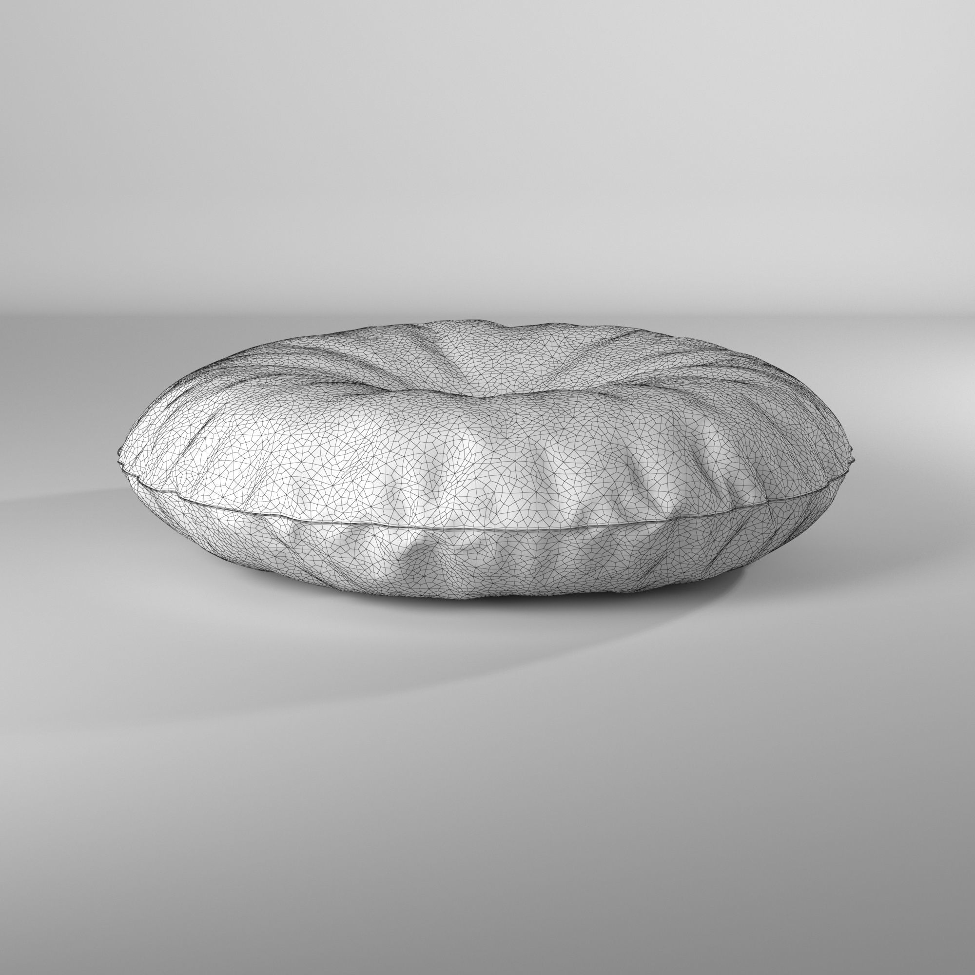 Puff almohadon redondo - Round pillow pouf 3D model_35