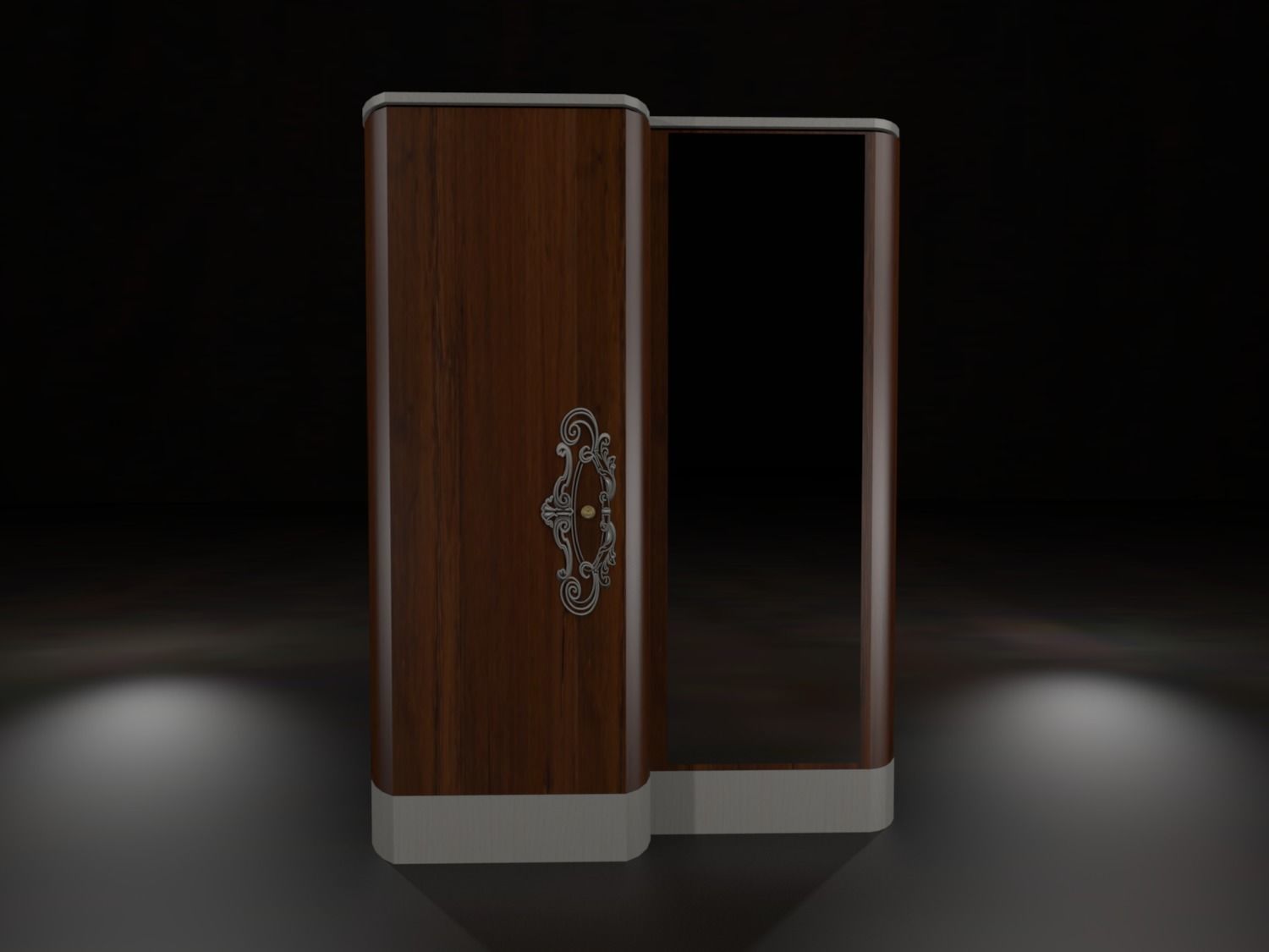 Msk - Wardrobe with mirror fin18 3D model_1