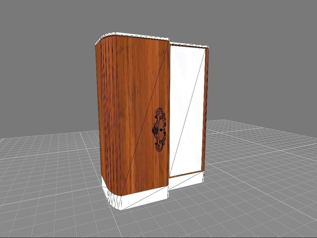 Msk - Wardrobe with mirror fin18 3D model_2