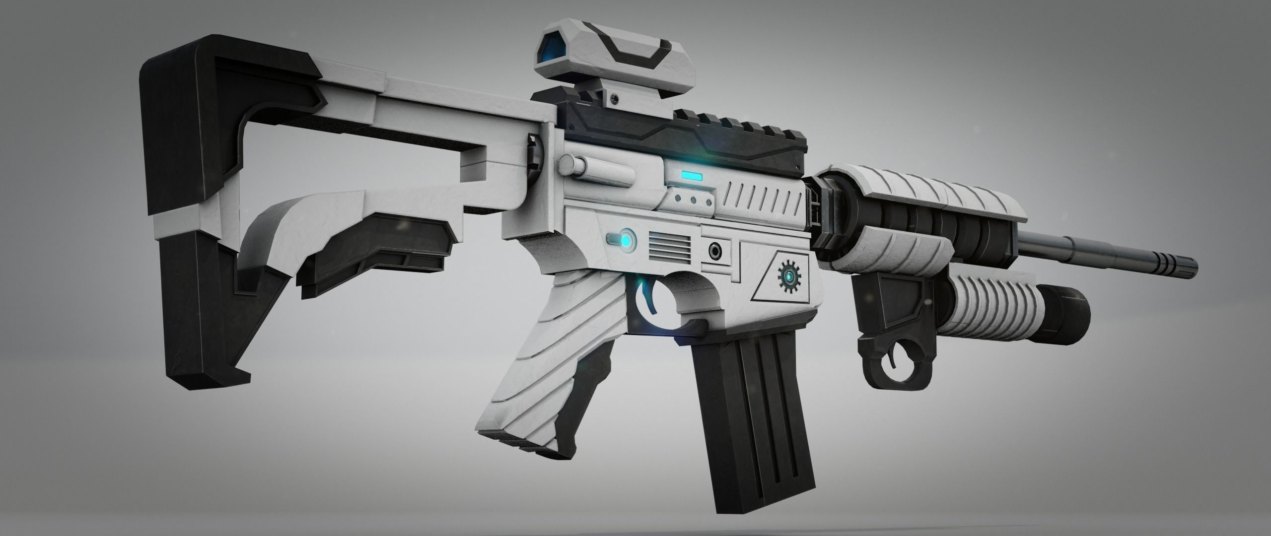 Sci-fi Weapon Rifle Low-poly 3D model_2