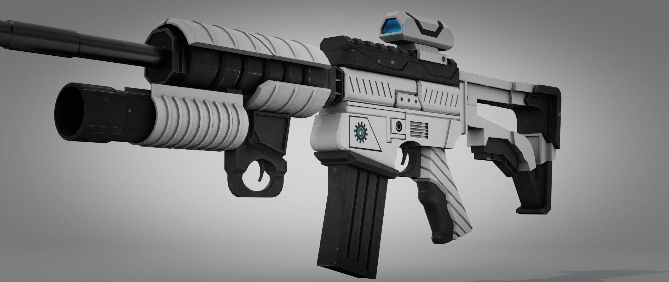 Sci-fi Weapon Rifle Low-poly 3D model_3