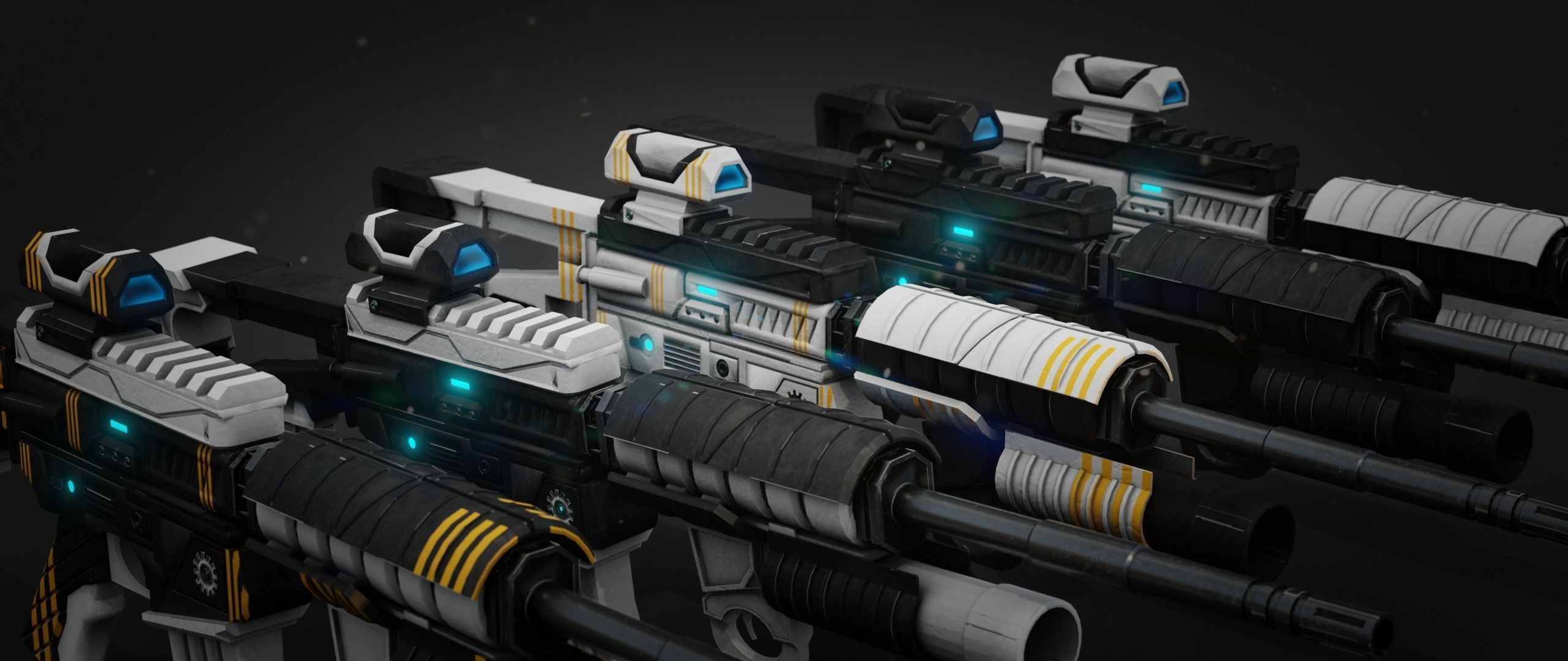 Sci-fi Weapon Rifle Low-poly 3D model_5