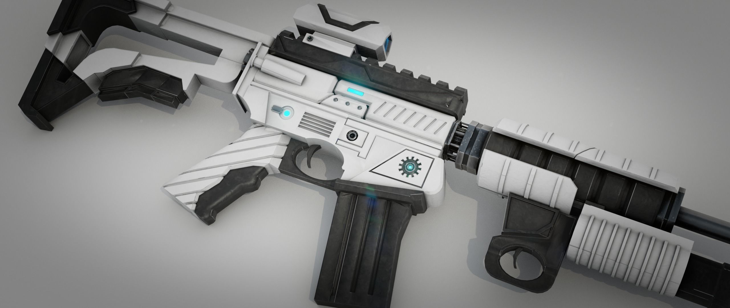 Sci-fi Weapon Rifle Low-poly 3D model_4