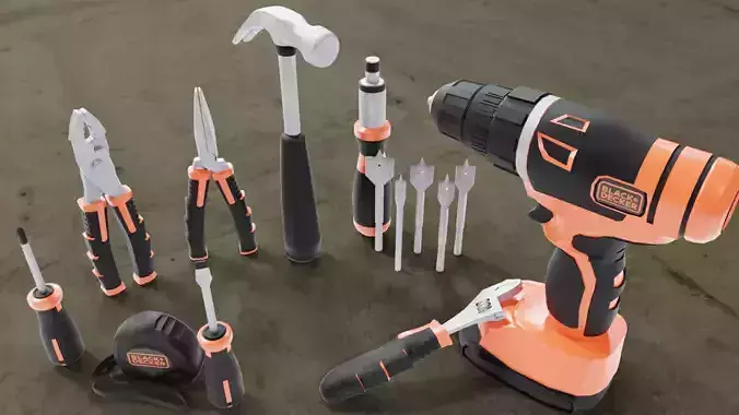 Assorted Hand Tools 3D model