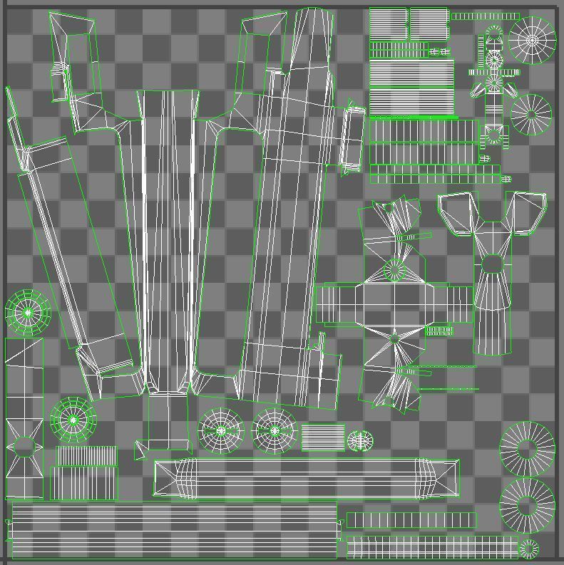 M4A1 Custom Low-poly 3D model_32