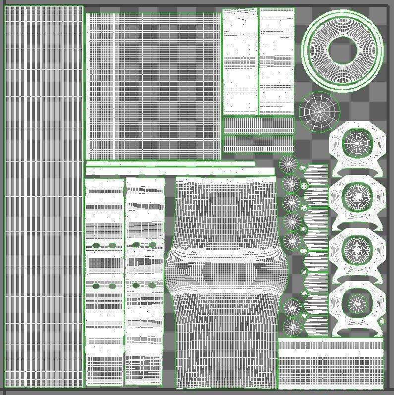 M4A1 Custom Low-poly 3D model_38