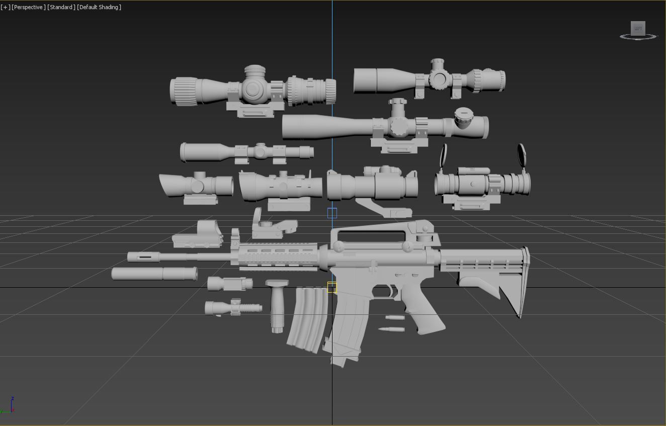 M4A1 Custom Low-poly 3D model_22