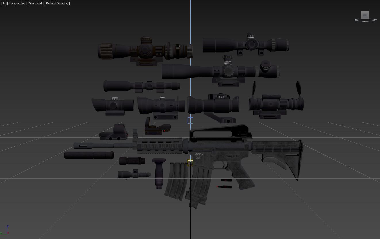 M4A1 Custom Low-poly 3D model_21