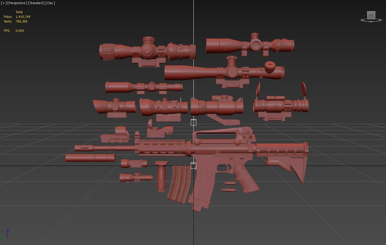 M4A1 Custom Low-poly 3D model_25