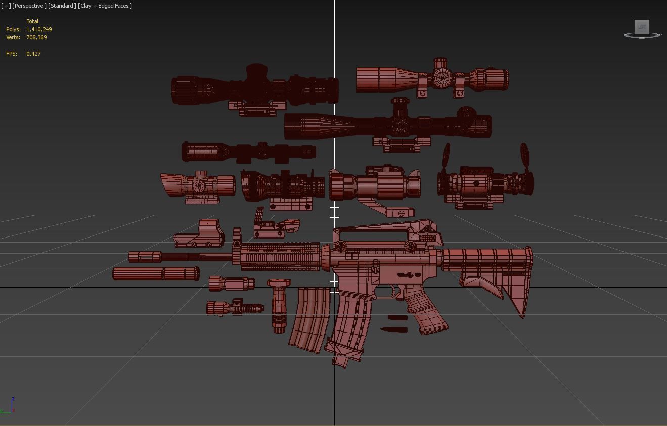 M4A1 Custom Low-poly 3D model_24