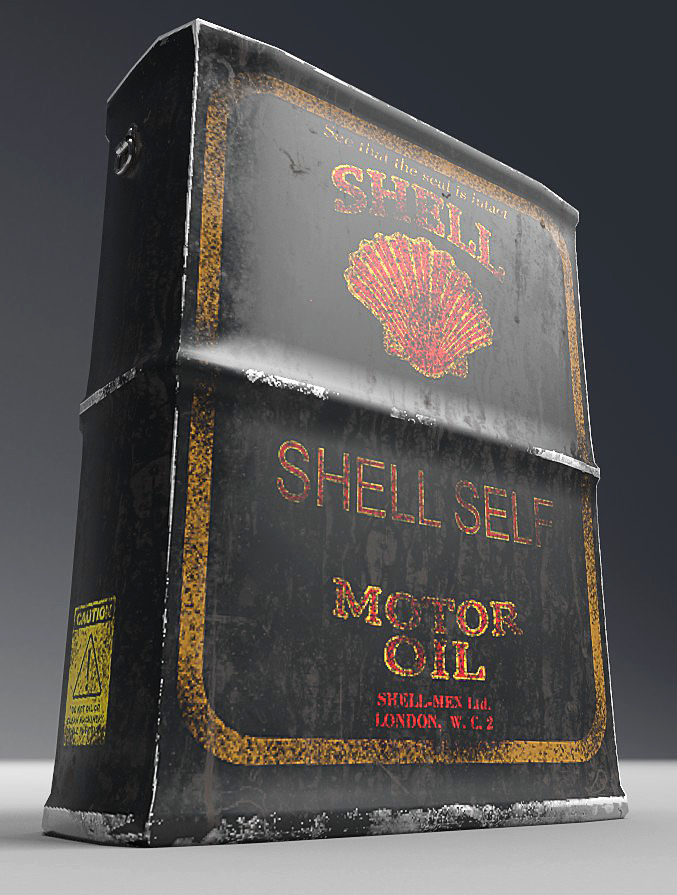 Tank Can Low-poly 3D model_13