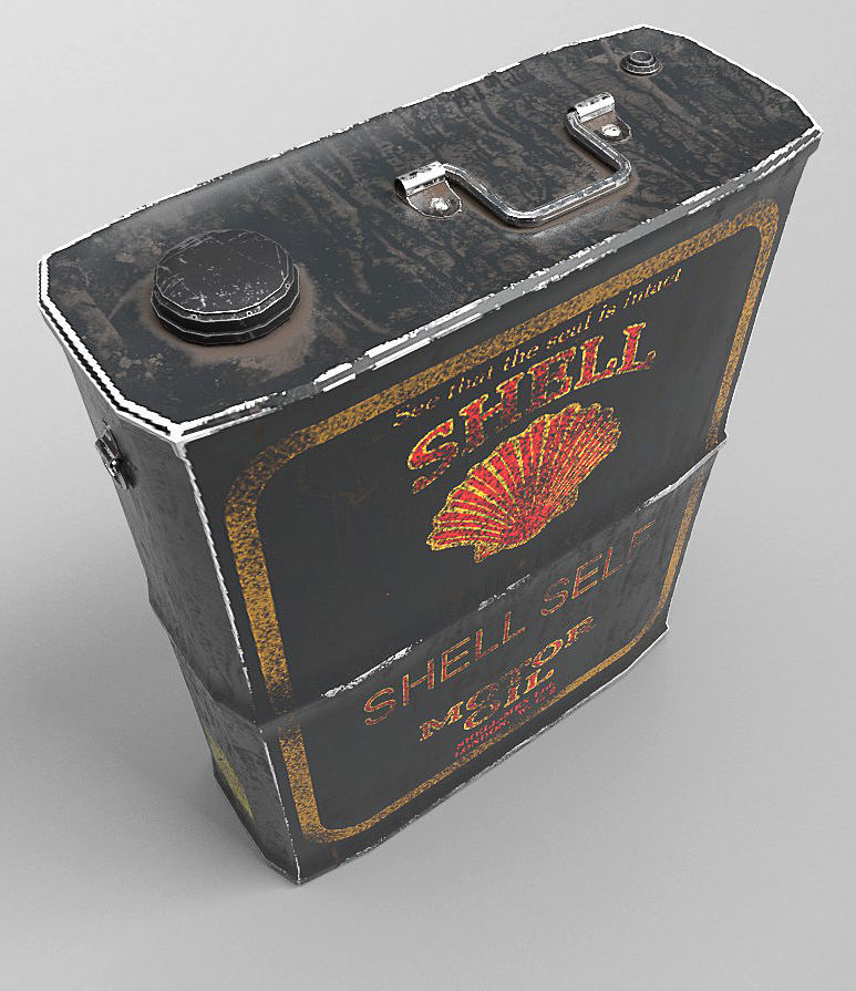 Tank Can Low-poly 3D model_12