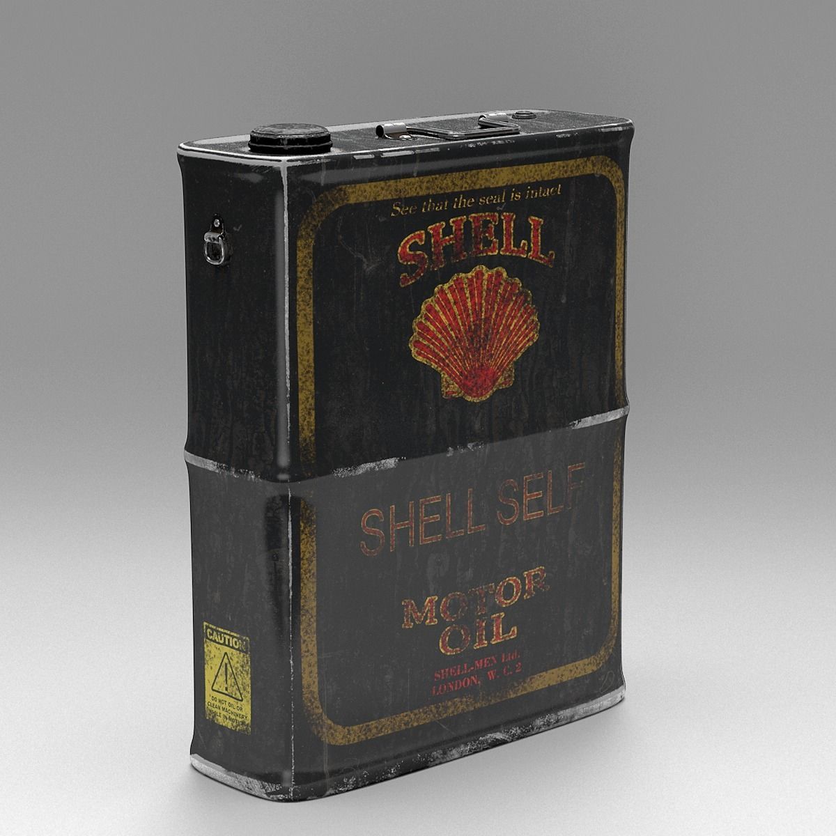 Tank Can Low-poly 3D model_7