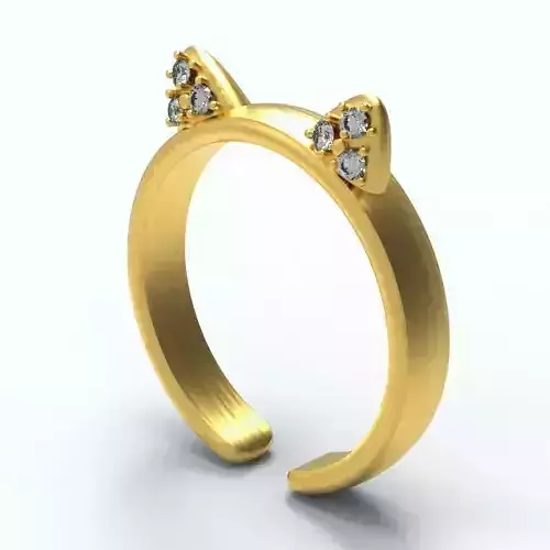 Cat Ears Pave Ring