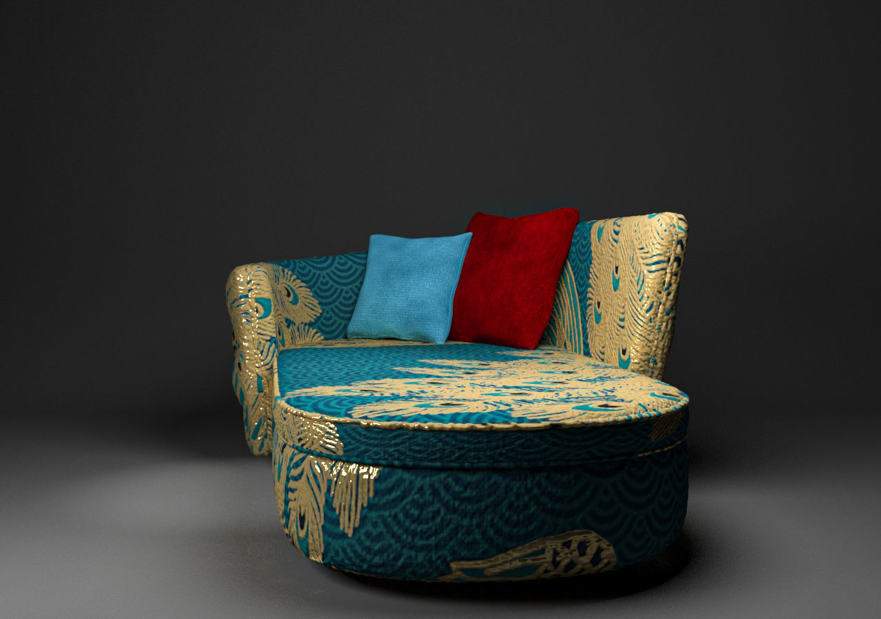 Otantic Design Sofa Low-poly 3D model_7