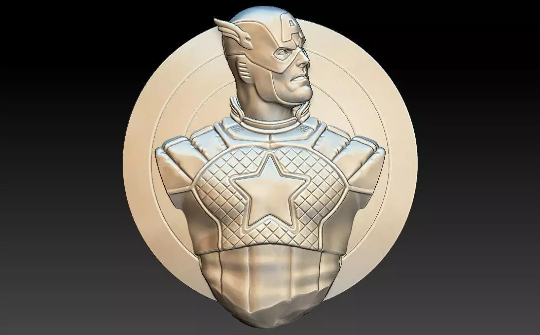 Captain America 3D STL Model for CNC Router 3D print model