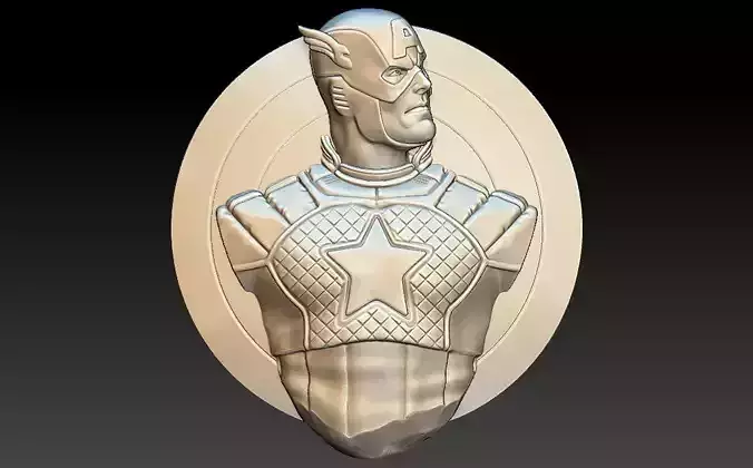Captain America 3D STL Model for CNC Router  3D print model