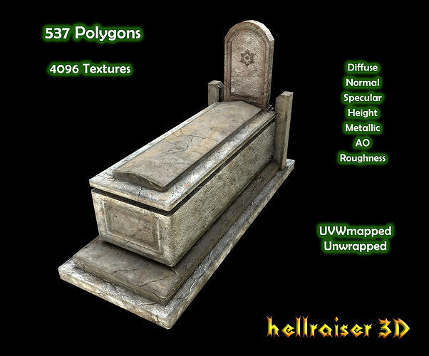 Grave 1 - PBR - Textured Low-poly 3D model