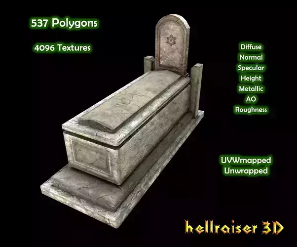 Grave 1 - PBR - Textured Low-poly 3D model