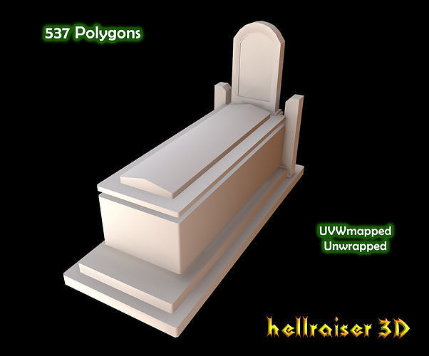 Grave 1 gravestone Low-poly 3D model