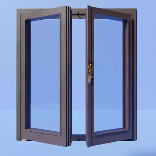 Classic wooden window with frames