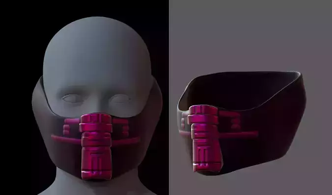 Gas mask helmet 3d model scifi Low-poly 
