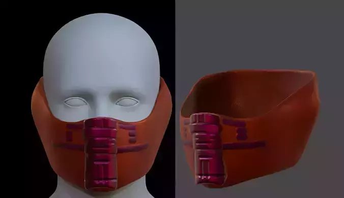 Gas mask helmet 3d model scifi Low-poly 