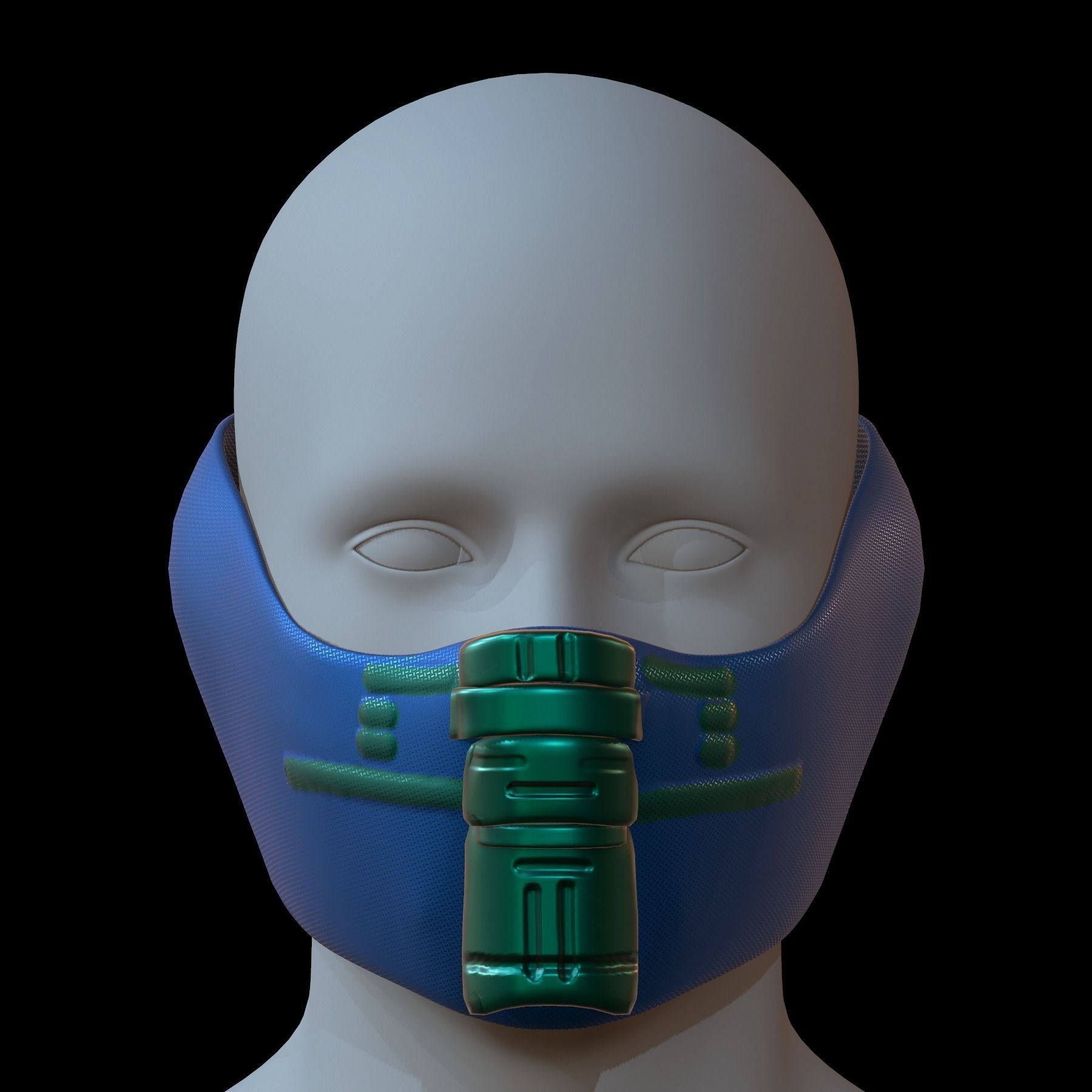 Gas mask helmet 3d model scifi Low-poly  Low-poly 3D model_1