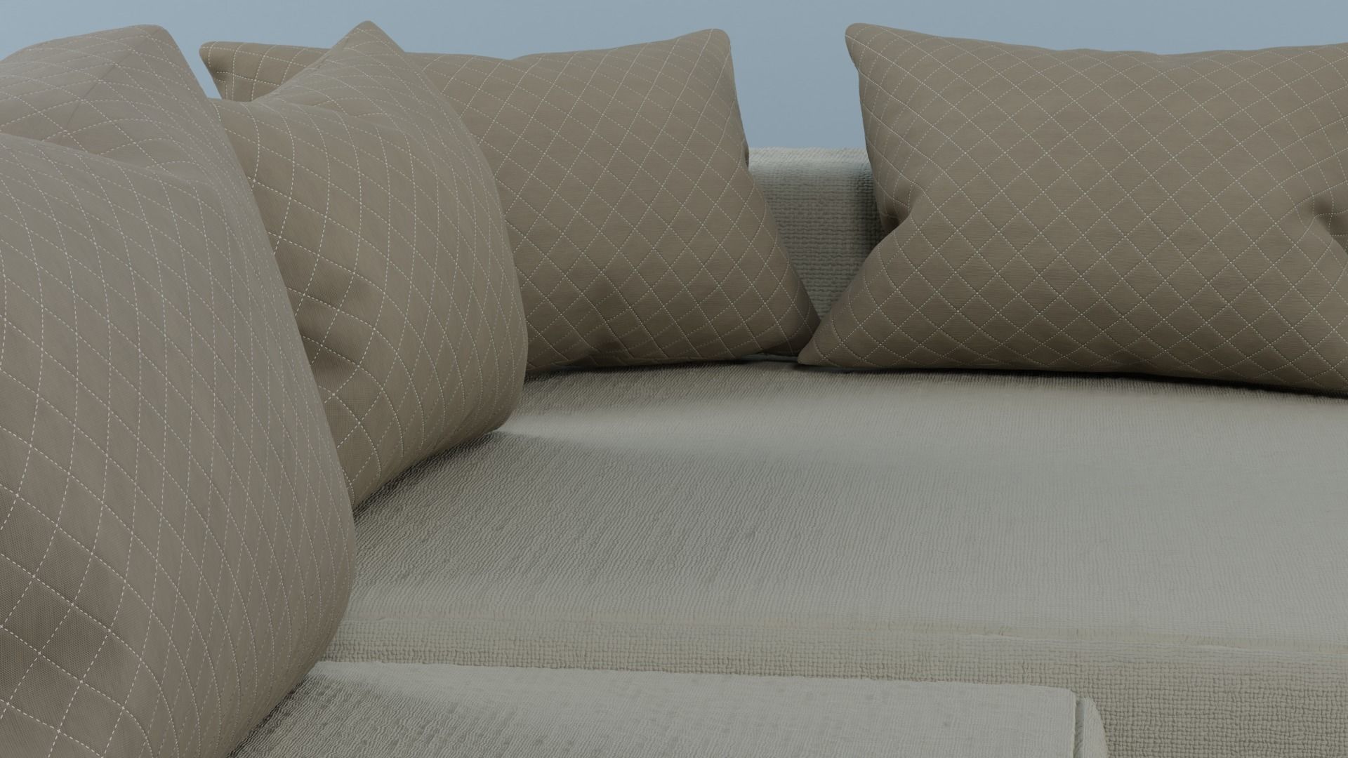 Fabric Sofa with a Dark Wood Table Free low-poly 3D model_6