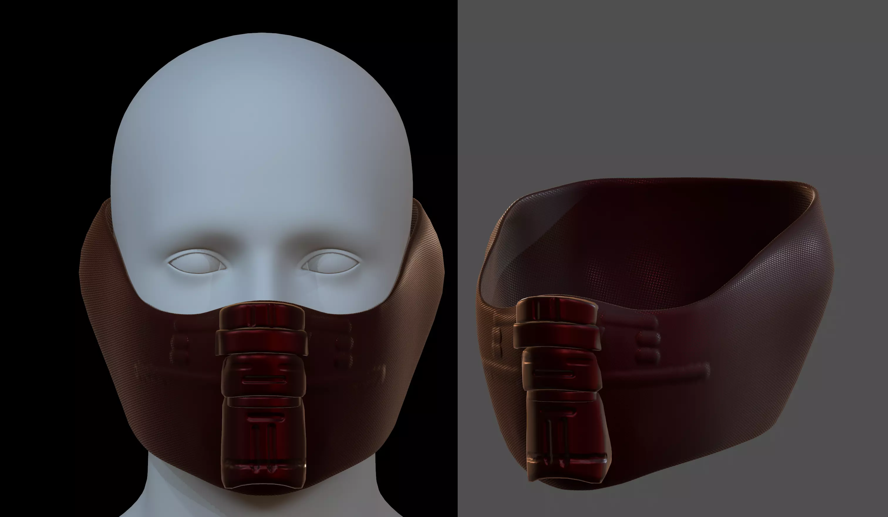 Gas mask helmet 3d model scifi Low-poly Low-poly 3D model_0